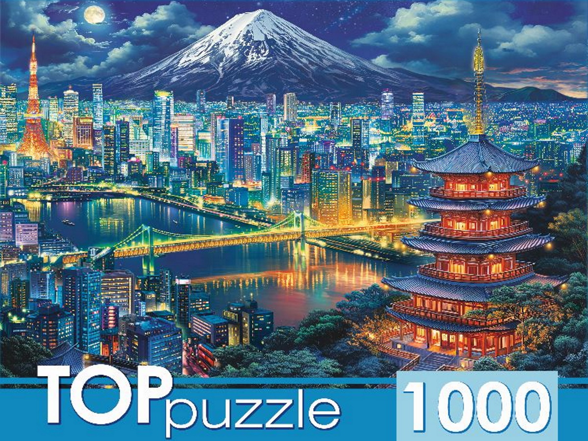 TOPpuzzle. ПАЗЛЫ 1000 элементов. Ночной Токио, Ф1000-9462