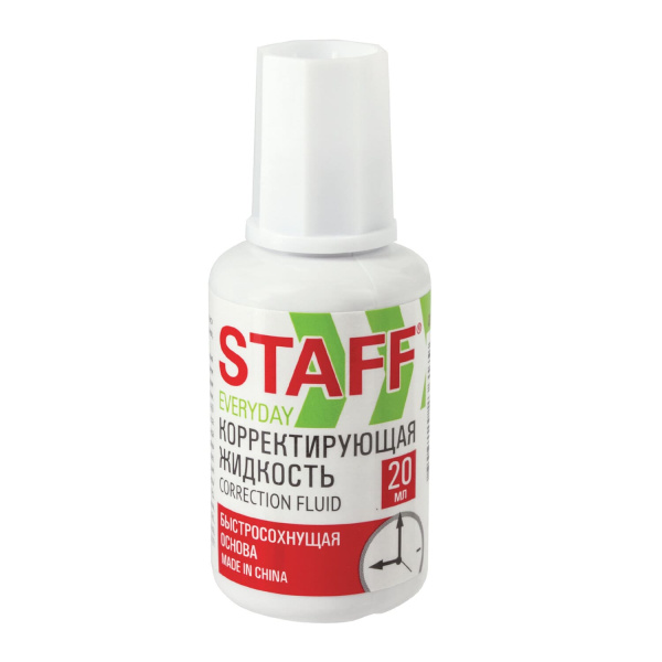 Корректирующая жидкость 'STAFF' Everyday, 20 мл, быстросохнущая, 228625