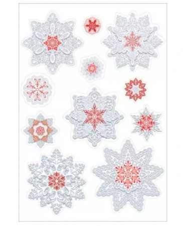 Изображение Оформительские наклейки "Снежинки красные", (1 шт/уп), 0201037 от интернет-магазина КИТ