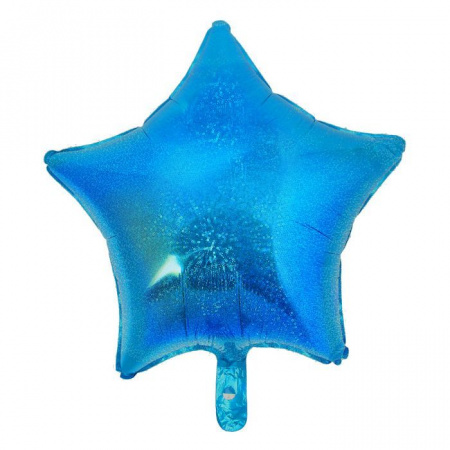 Шар фольгированный 18"Звезда , голография , цвет синий, Ф34